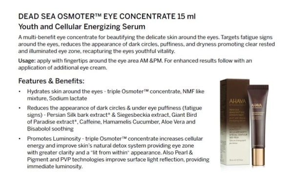 AHAVA - Osmoter, Dead Sea Eye Consentrate - 15ml. Nr. 82815065